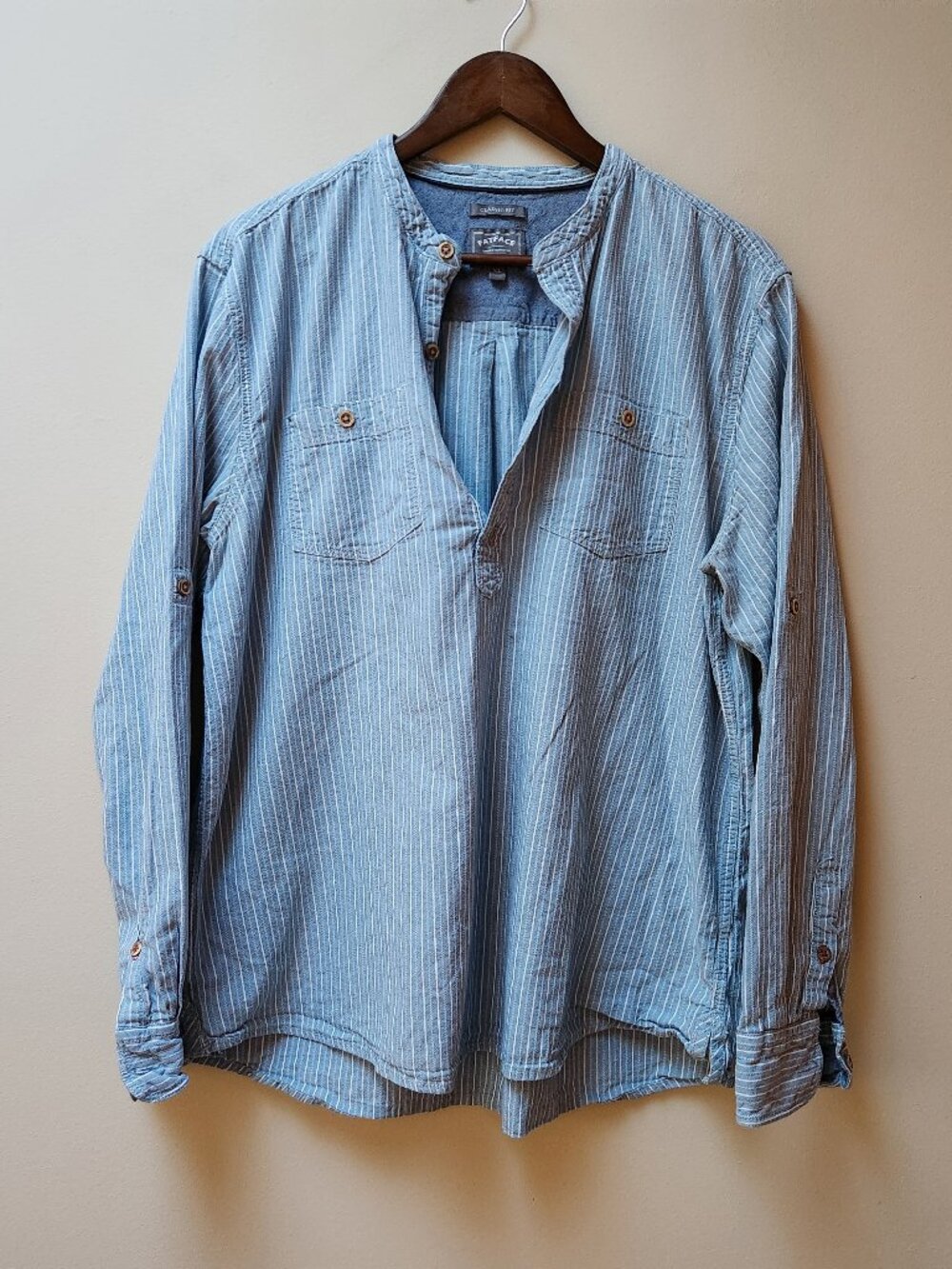 100% cotton blue stripe blouse / xl